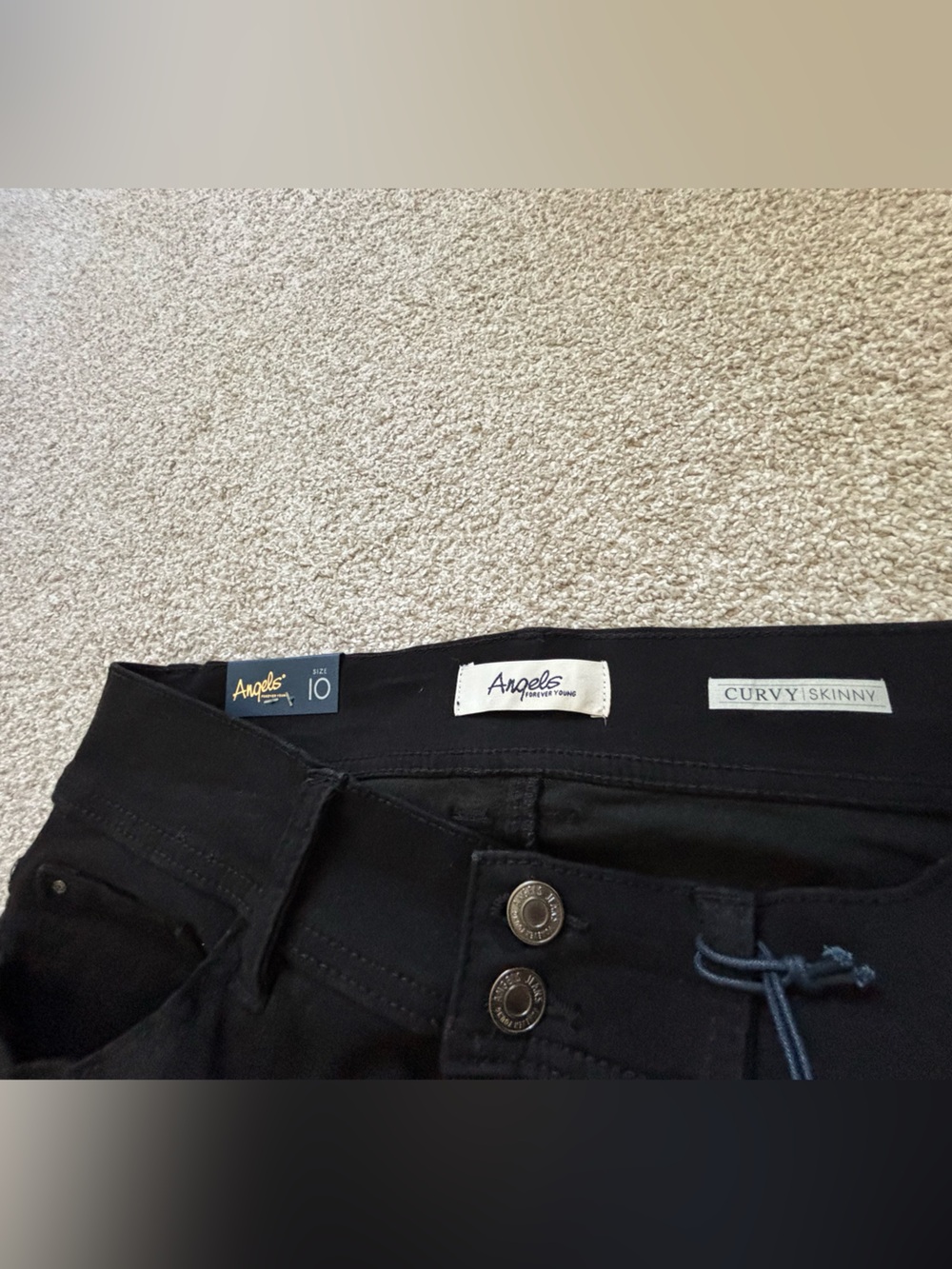 NWT Angels Forever Young High-Rise Black Skinny Jeans Size 10 - Picture 7 of 8